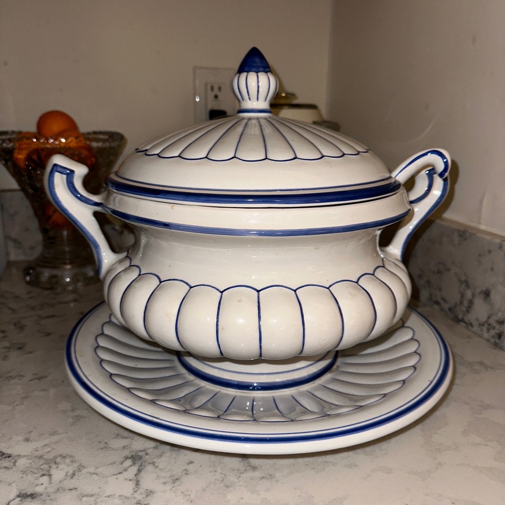 Vintage Giant Soup Toureen Handpainted in Portugal